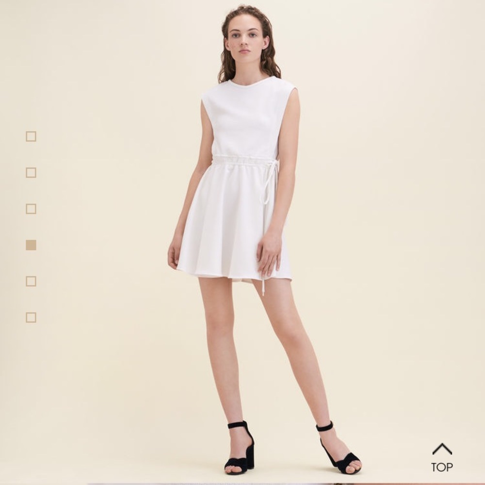 Maje white crepe sleeveless dress NWT